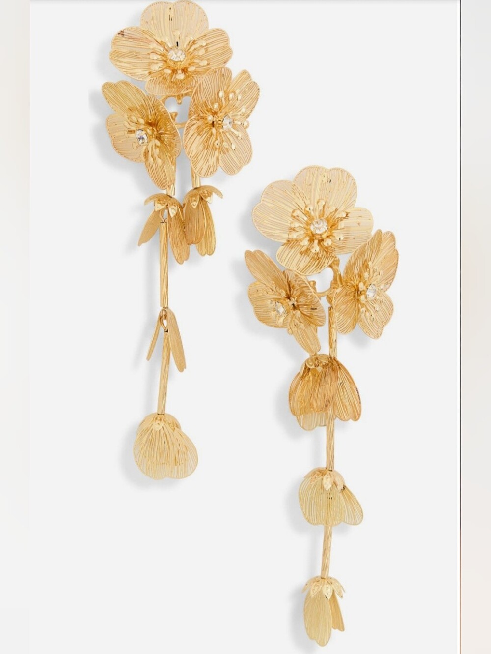 Nordstrom Gold Floral Drop Earrings